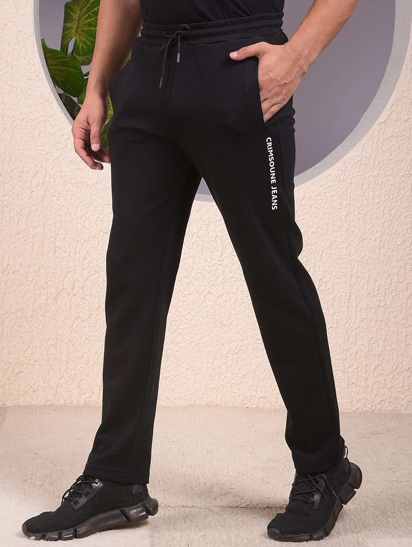 men solid mid rise full length track pant - 22053982 -  Standard Image - 1