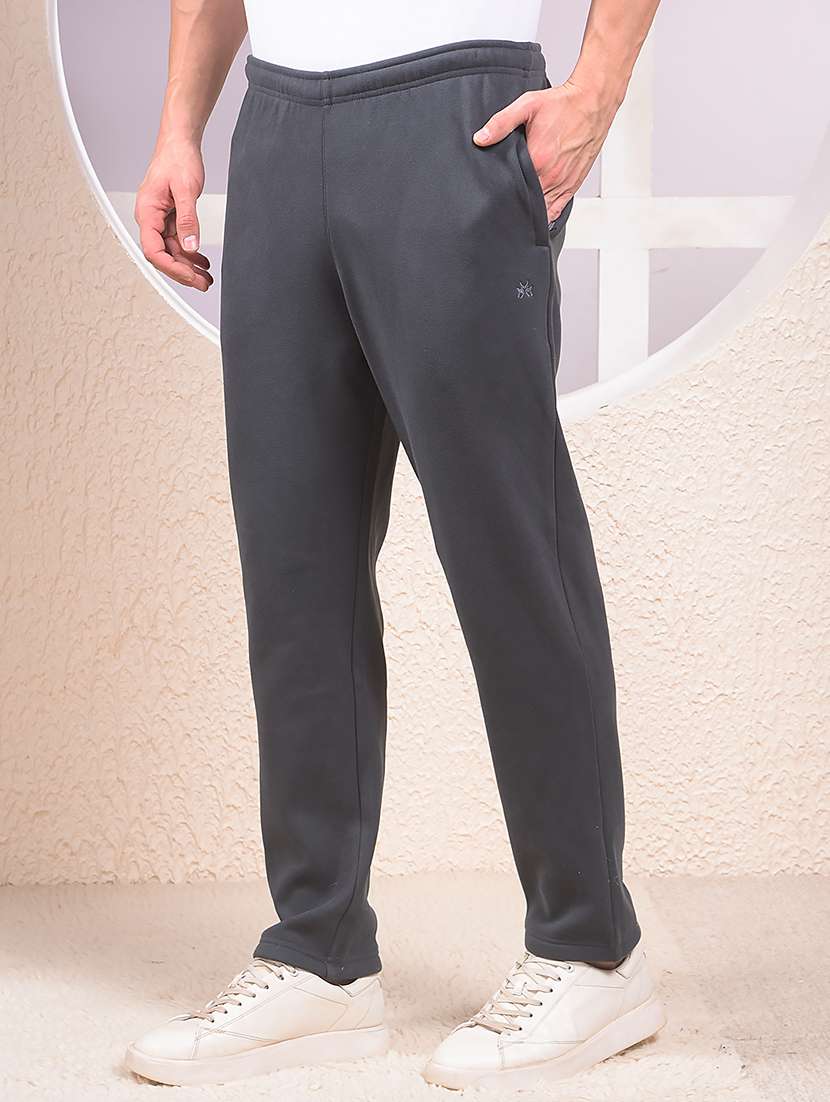 men solid mid rise full length track pant - 22053984 -  Standard Image - 1