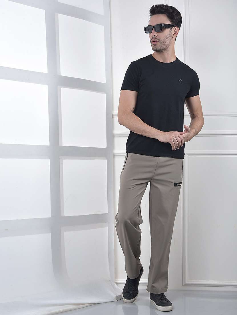 men solid mid rise full length track pant - 22053990 -  Standard Image - 4