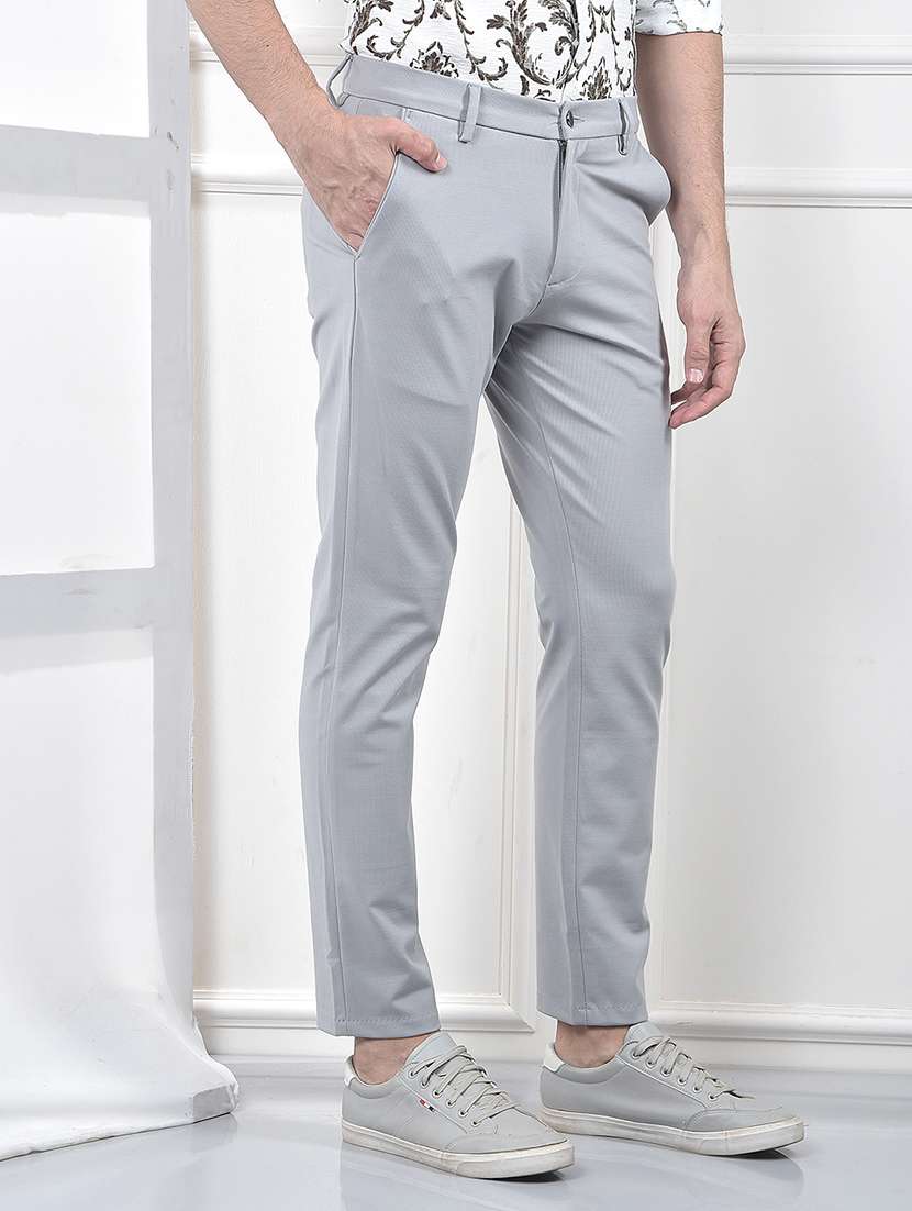 men solid mid rise flat front casual chinos  - 22053991 -  Standard Image - 1