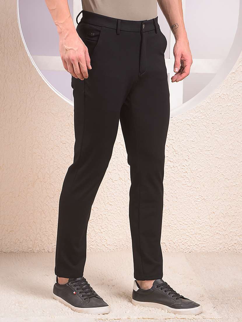 men solid mid rise flat front casual chinos  - 22053994 -  Standard Image - 1