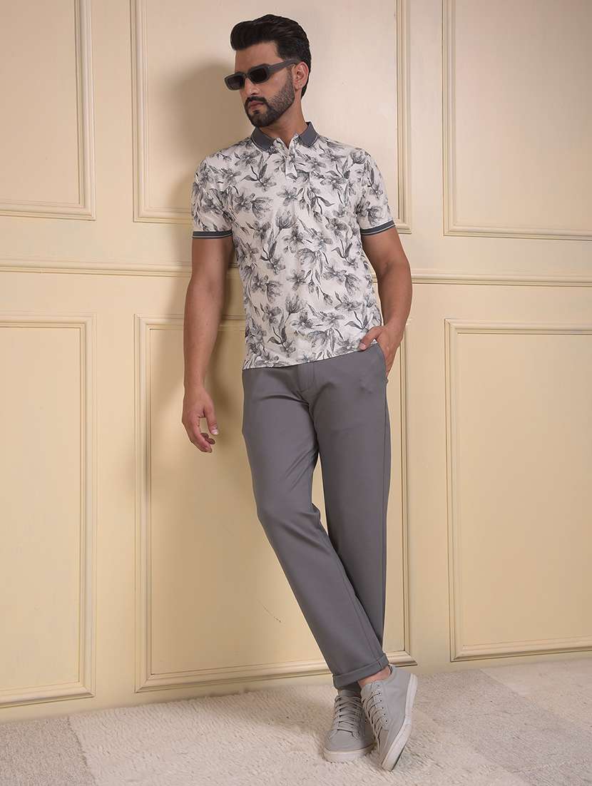 men solid mid rise flat front casual chinos  - 22053995 -  Standard Image - 4