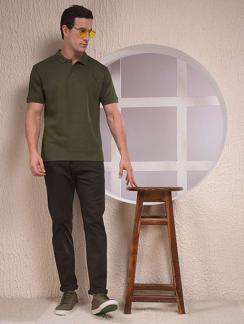 men solid mid rise flat front casual chinos  - 22054004 -  Standard Image - 4