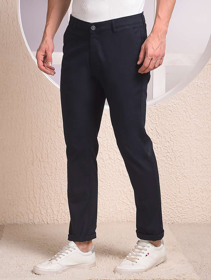 men solid mid rise flat front casual chinos  - 22054005 -  Standard Image - 1