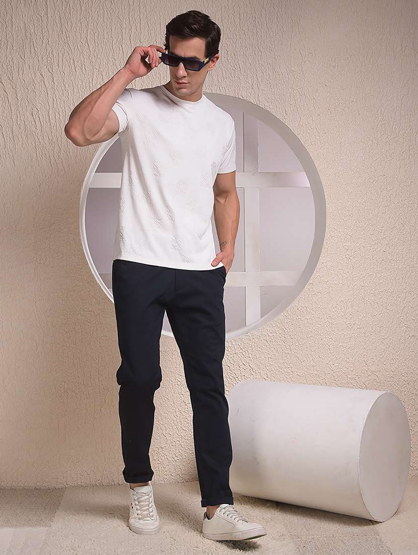 men solid mid rise flat front casual chinos  - 22054005 -  Standard Image - 6