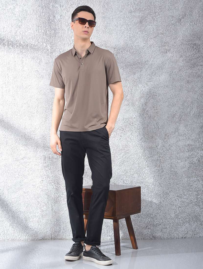men solid mid rise flat front casual chinos  - 22054006 -  Standard Image - 4