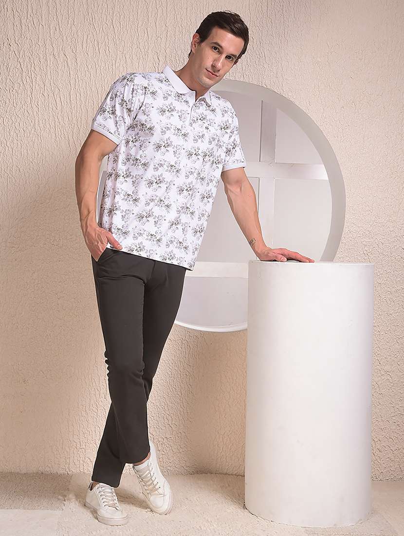 men solid mid rise flat front casual chinos - 22054024 - Standard Image - 6