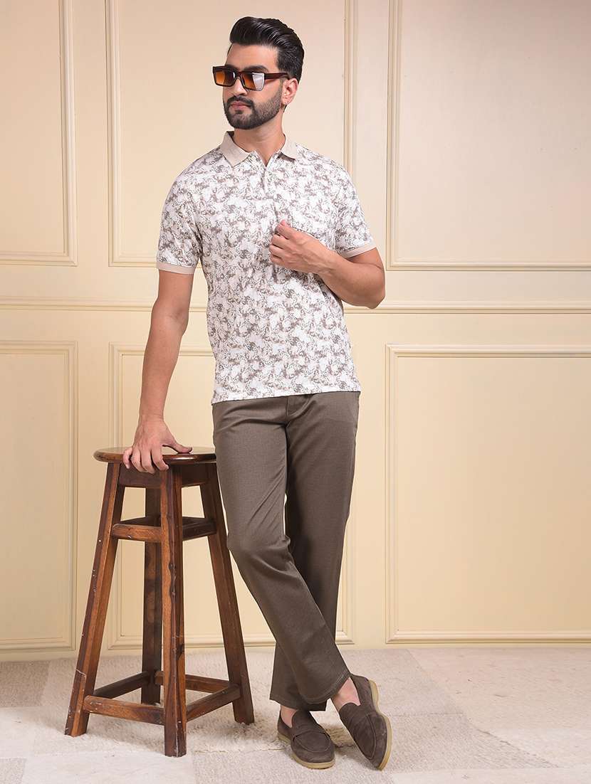 men solid mid rise flat front casual chinos  - 22054026 -  Standard Image - 4