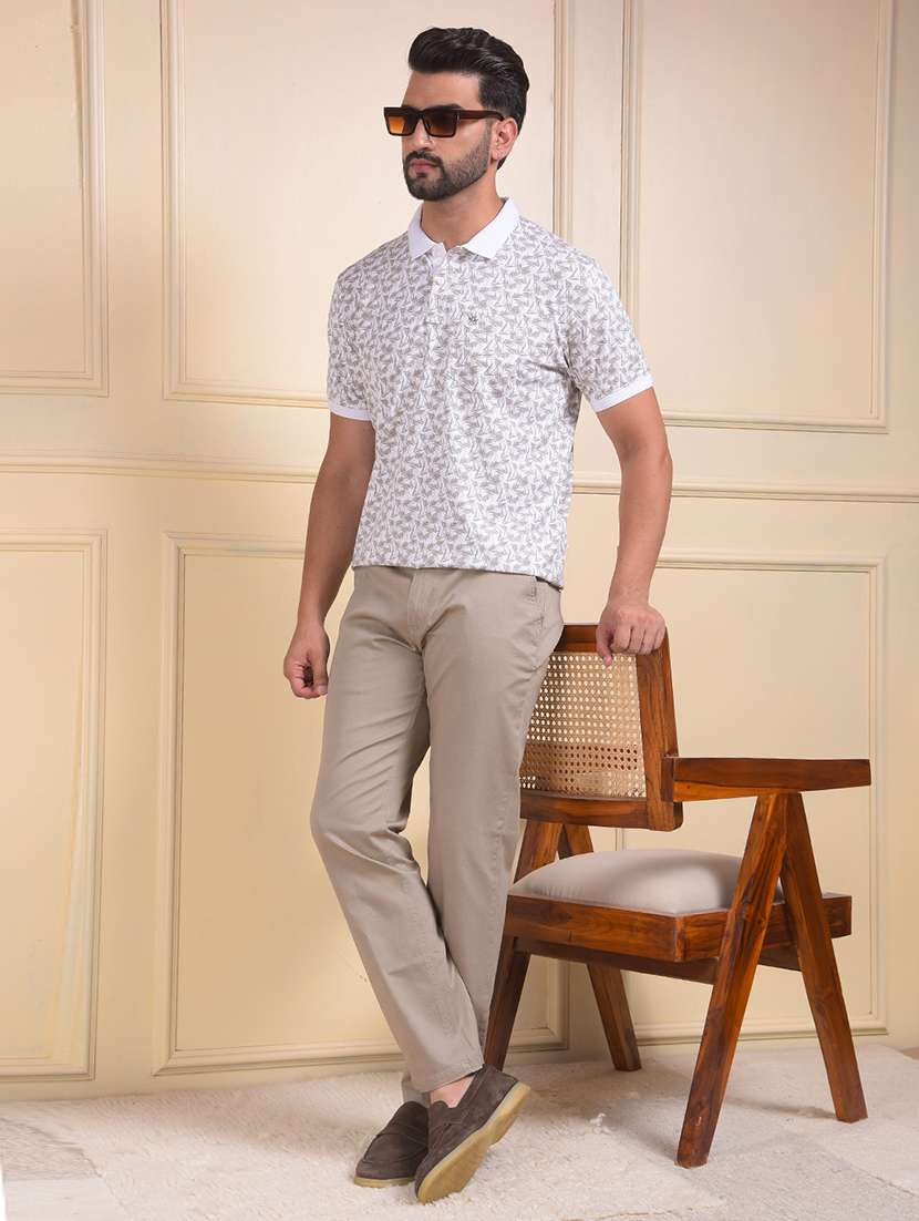 men solid mid rise flat front casual chinos  - 22054030 -  Standard Image - 6