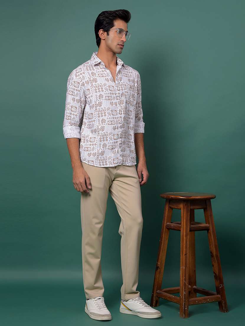 men solid mid rise flat front casual chinos  - 22054033 -  Standard Image - 6