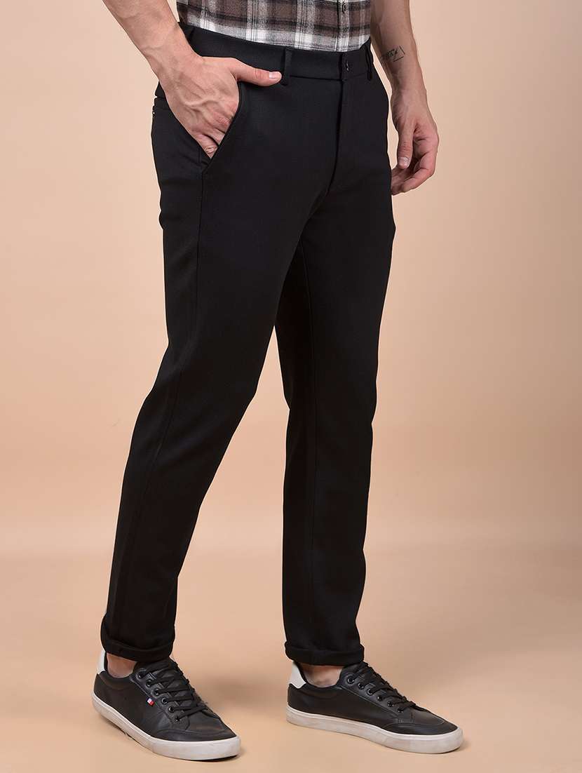 men solid mid rise flat front casual chinos  - 22054036 -  Standard Image - 1