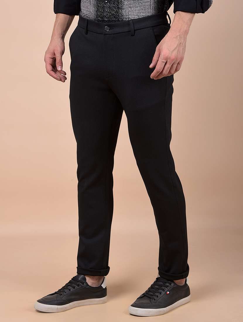 men solid mid rise flat front casual chinos  - 22054037 -  Standard Image - 1