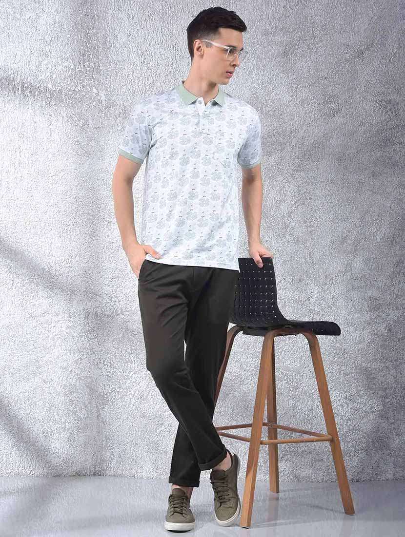 men floral printed short sleeve regular fit polo t-shirt - 22054039 -  Standard Image - 4