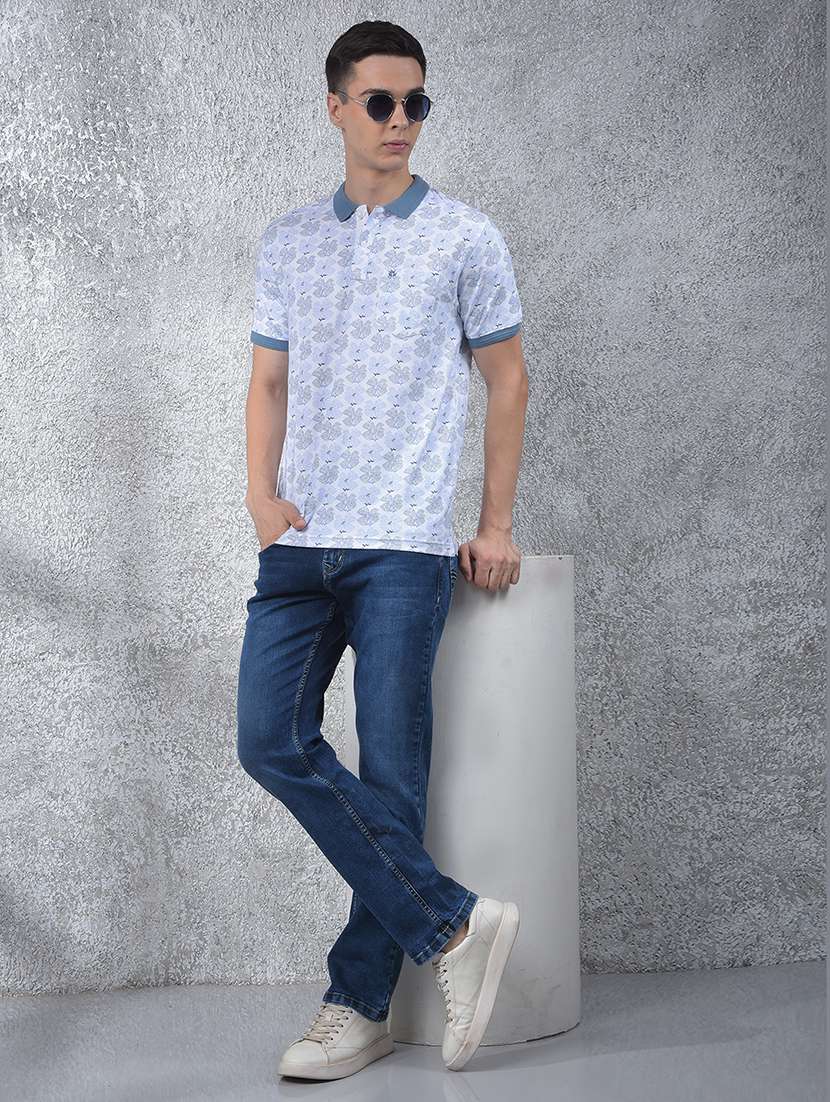 men floral printed short sleeve regular fit polo t-shirt - 22054040 -  Standard Image - 4