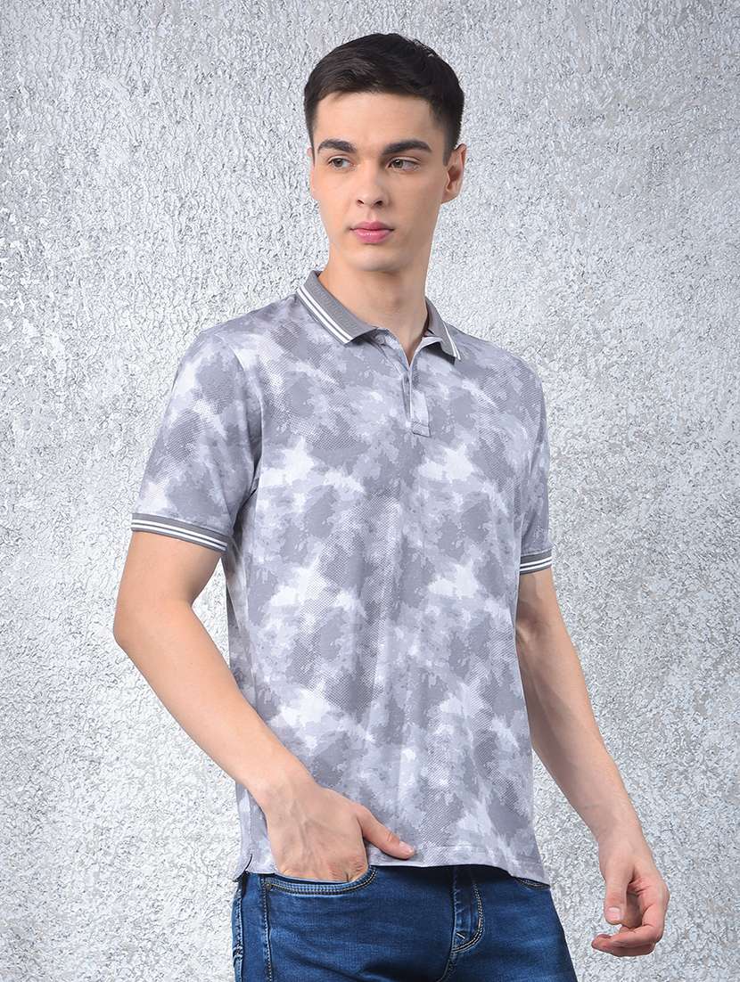 men printed short sleeve regular fit polo t-shirt - 22054094 -  Standard Image - 1
