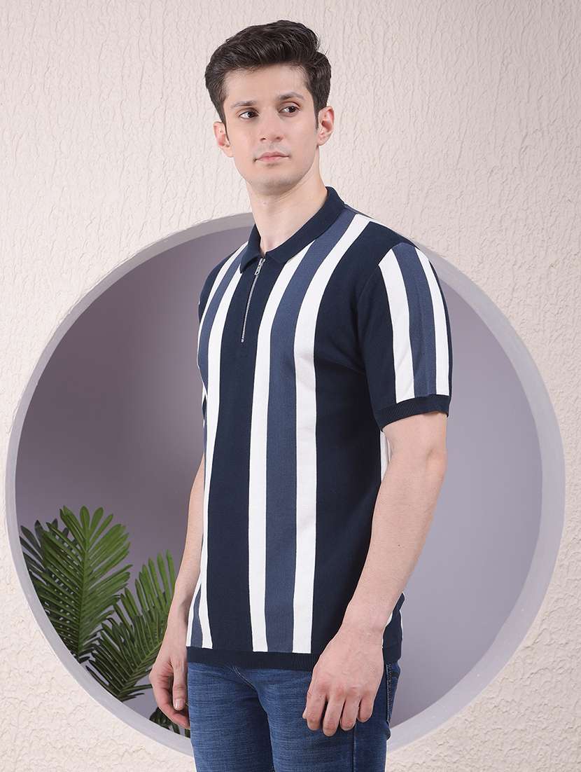 men striped short sleeve regular fit polo t-shirt - 22054104 -  Standard Image - 1