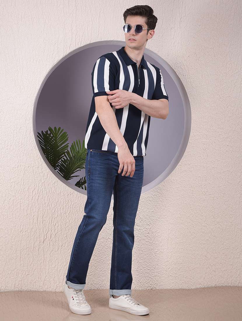 men striped short sleeve regular fit polo t-shirt - 22054104 - Standard Image - 6