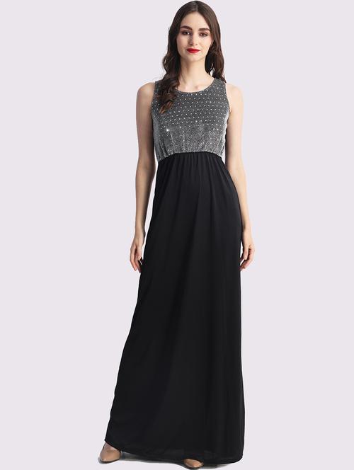 women emebllished sleeveless a-line dress - 22054153 - Standard Image - 0