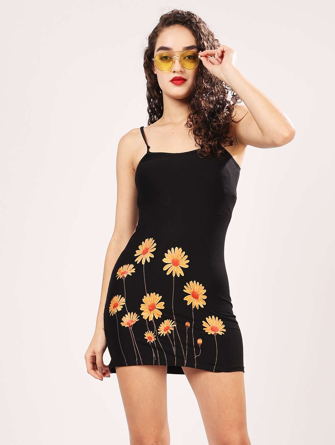 women printed shoulder strap bodycon dress - 22054178 -  Standard Image - 4