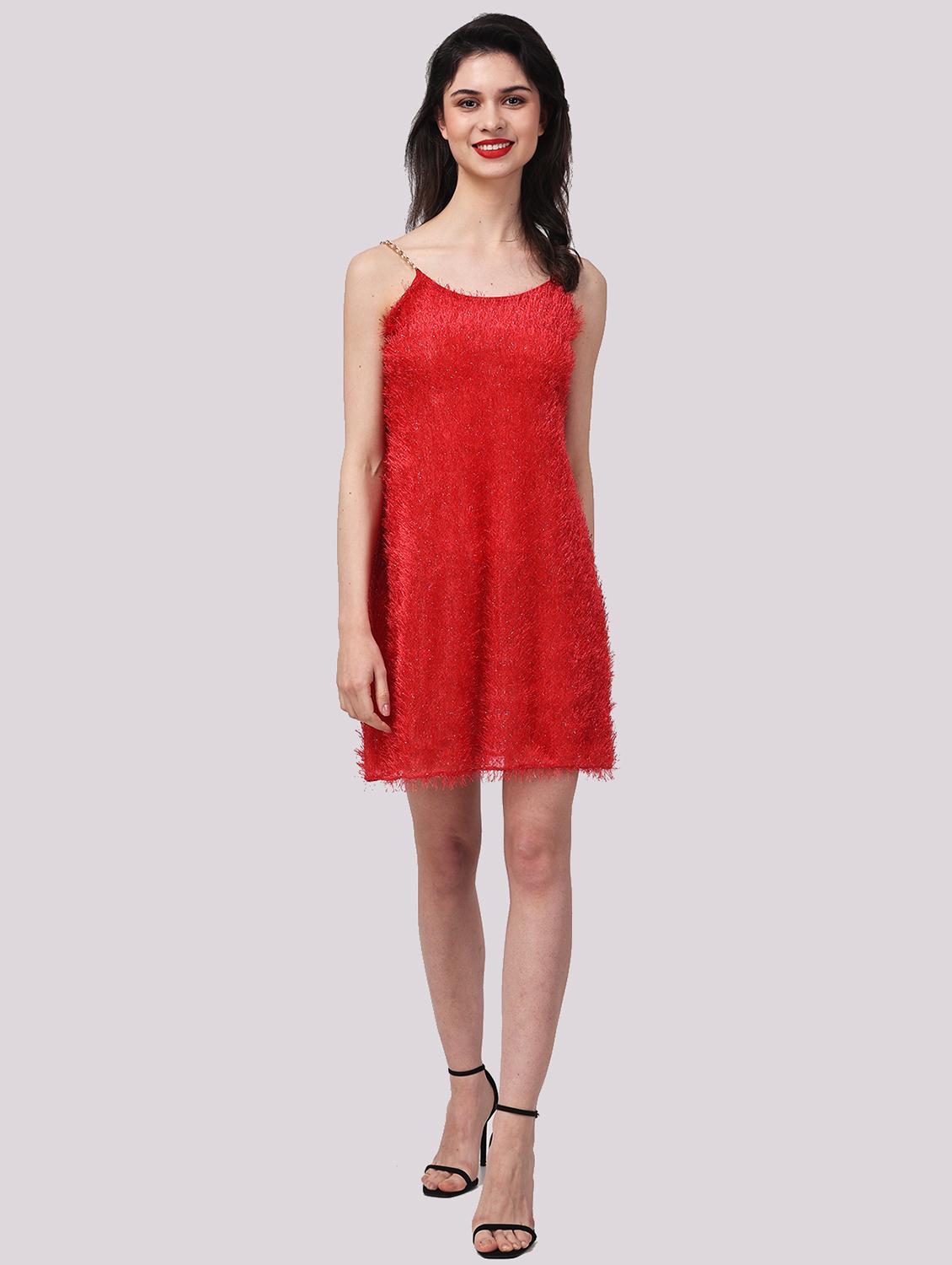 women self designed shoulder strap a-line dress - 22054189 - Zoom Image - 0