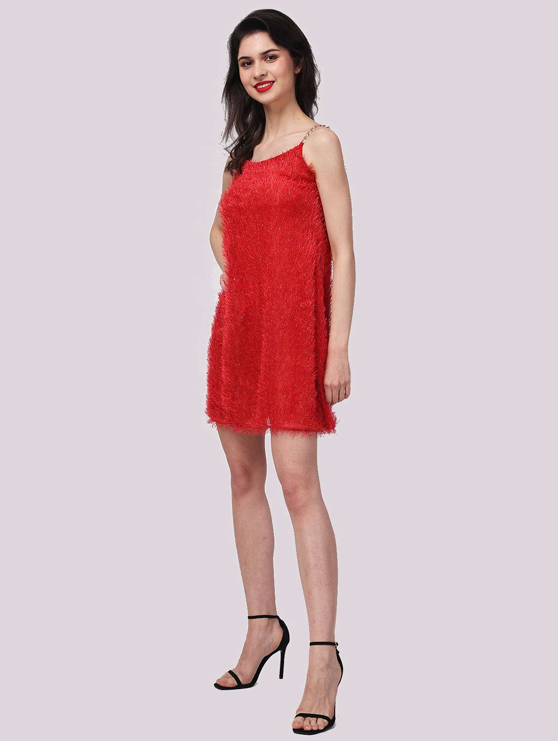 women self designed shoulder strap a-line dress - 22054189 - Standard Image - 1