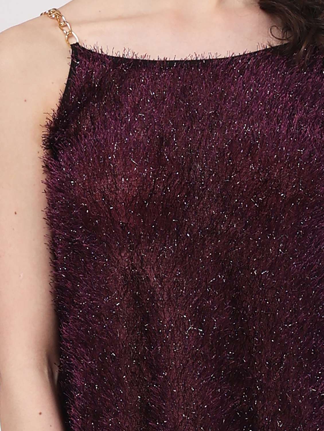 fit & flare purple lurex mini dress - 22054190 -  Standard Image - 4