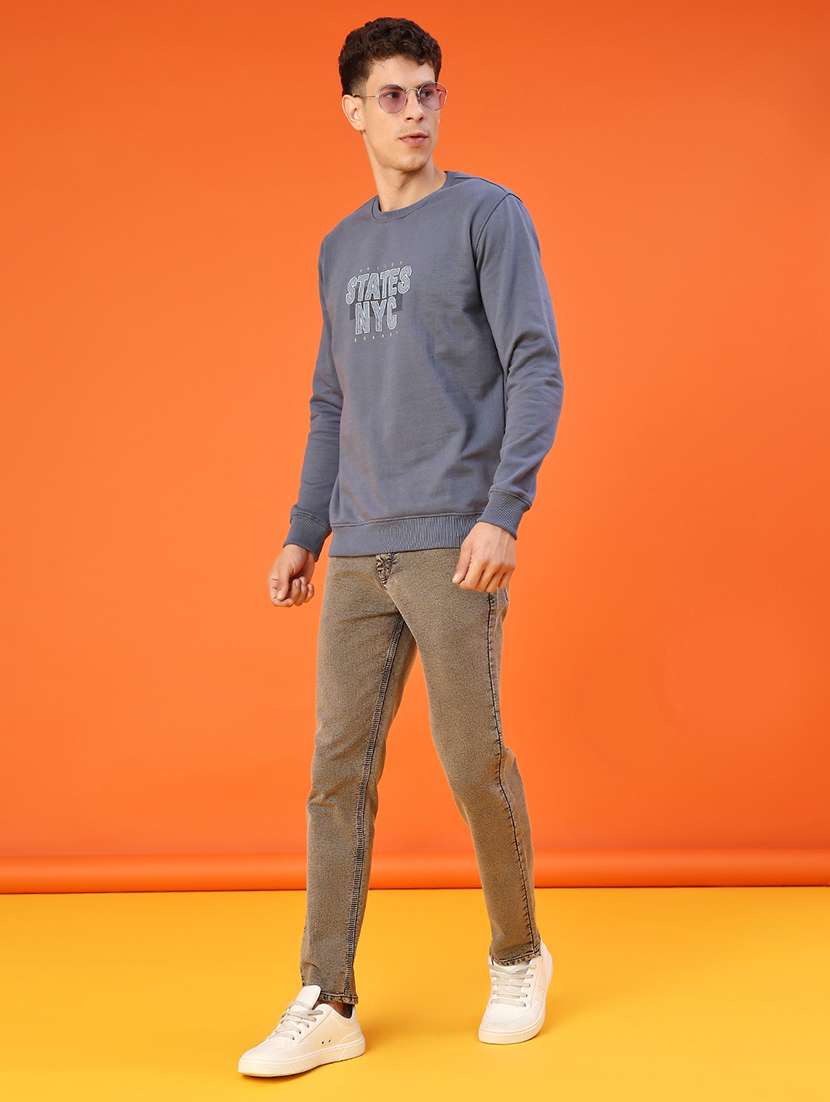 men plain mid rise ankle length jeans - 22054218 -  Standard Image - 4