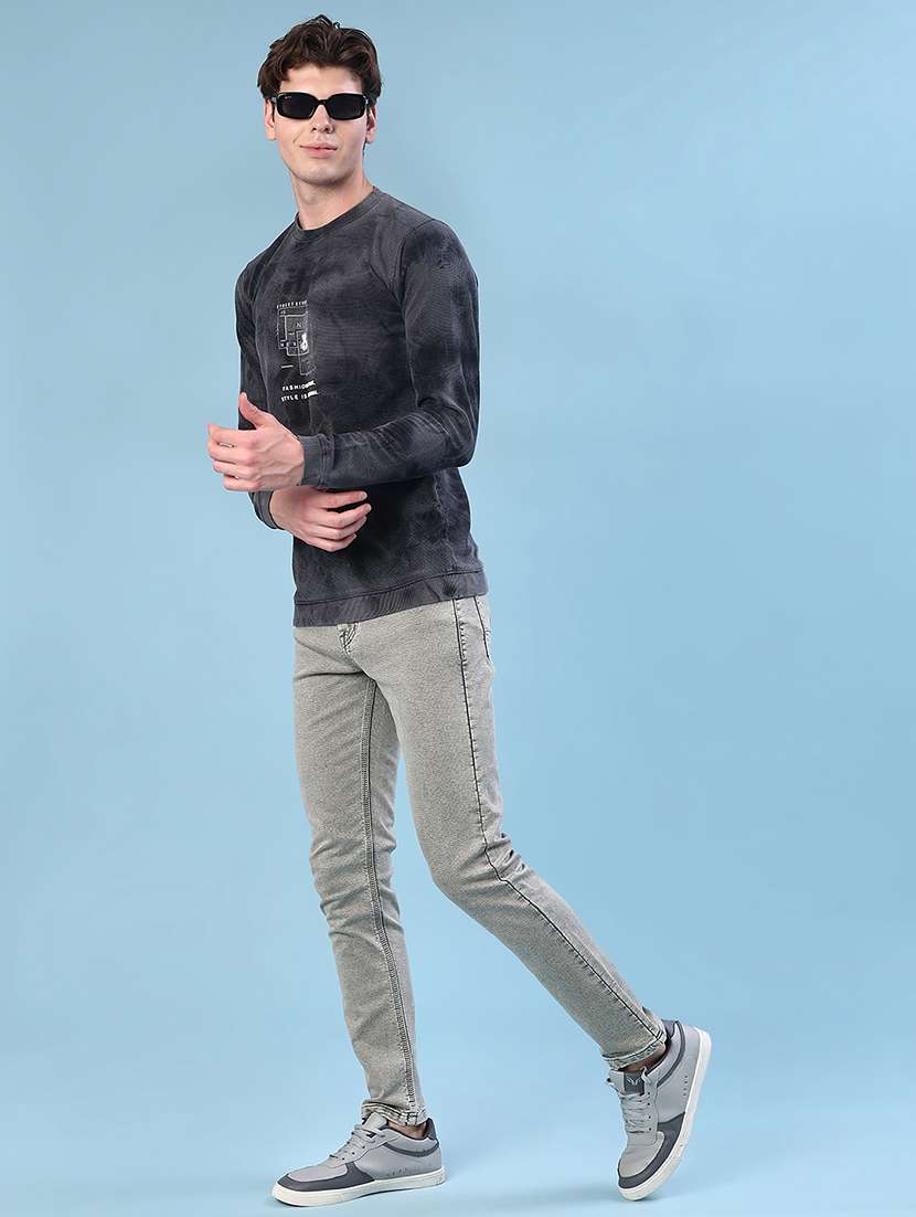 men plain mid rise ankle length jeans - 22054219 -  Standard Image - 4