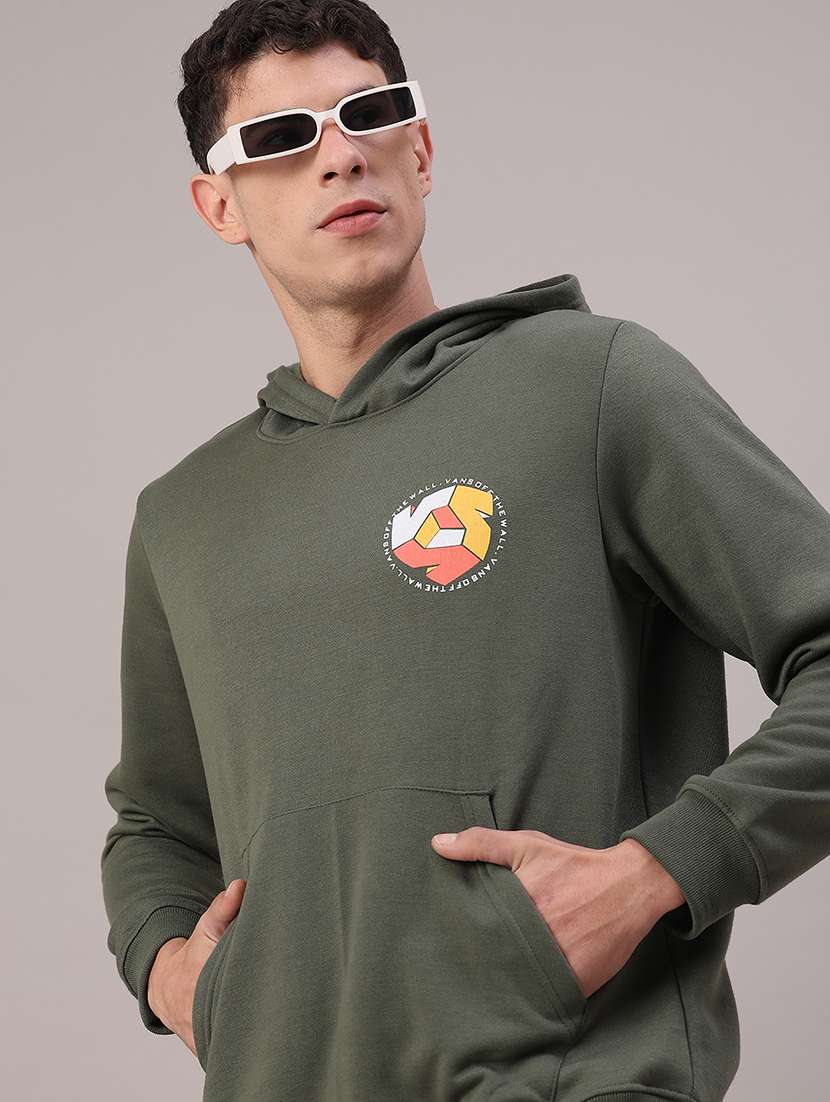 men printed long sleeve hooded sweatshirt - 22054222 -  Standard Image - 1