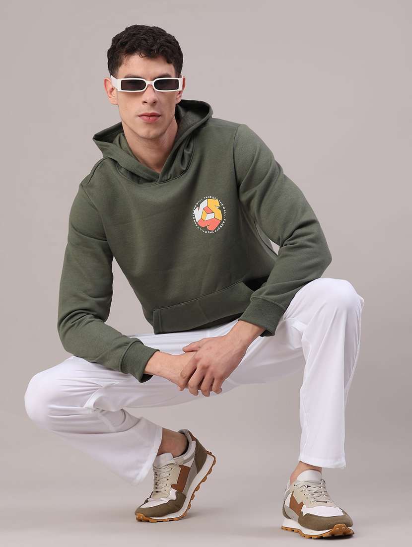 men printed long sleeve hooded sweatshirt - 22054222 -  Standard Image - 4