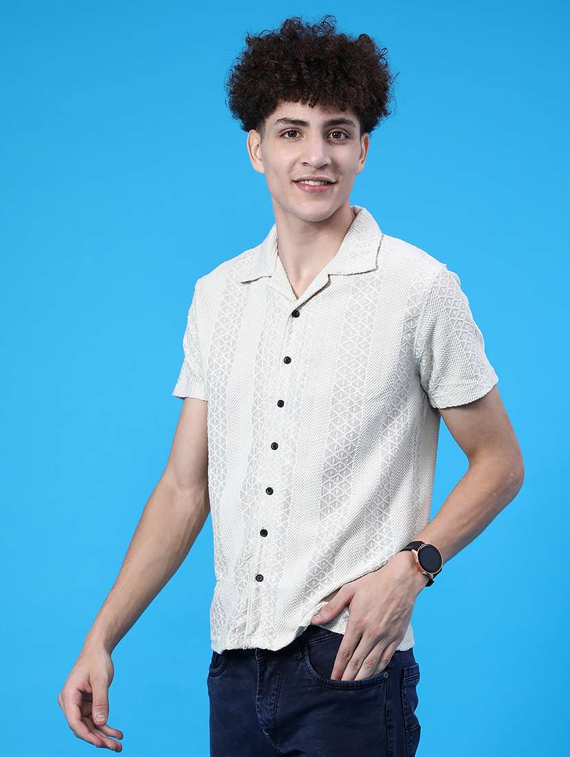 men self design short sleeve regular fit casual shirt - 22054308 -  Standard Image - 1