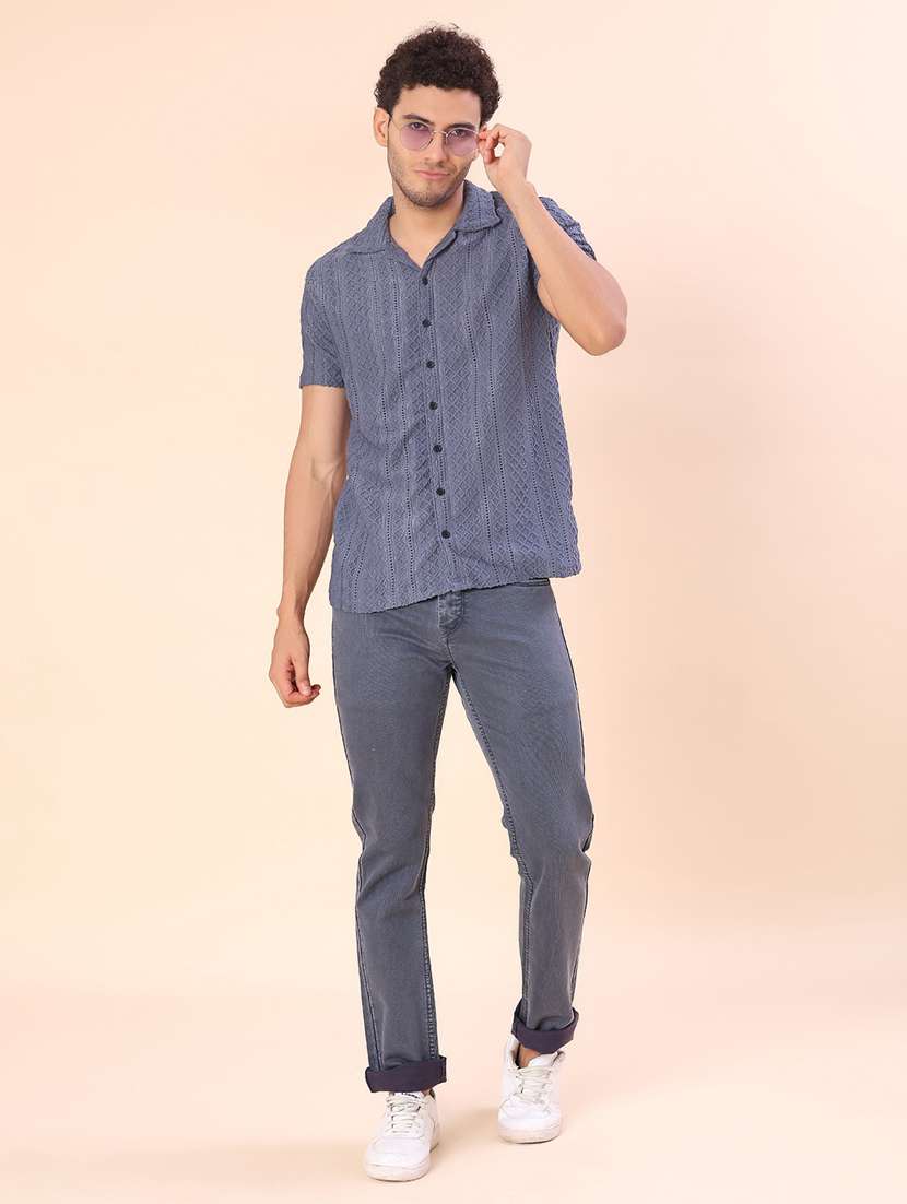 men self design short sleeve regular fit casual shirt - 22054318 -  Standard Image - 4