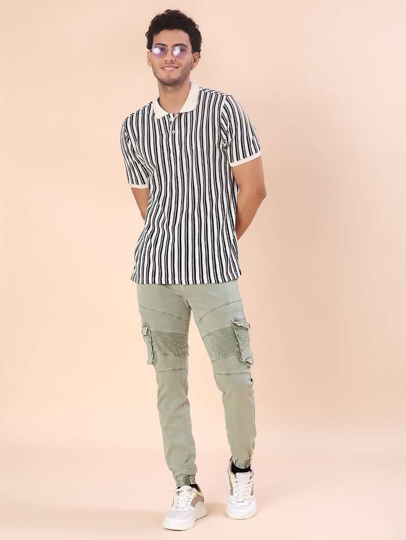 men striped short sleeve regular fit polo t-shirt - 22054319 -  Standard Image - 4