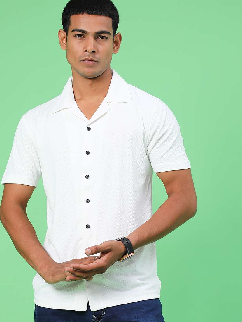 men self design short sleeve regular fit casual shirt - 22054379 -  Standard Image - 1