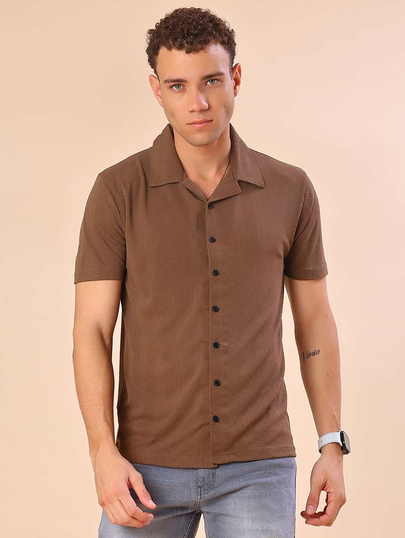 men self design short sleeve regular fit casual shirt - 22054381 -  Standard Image - 1