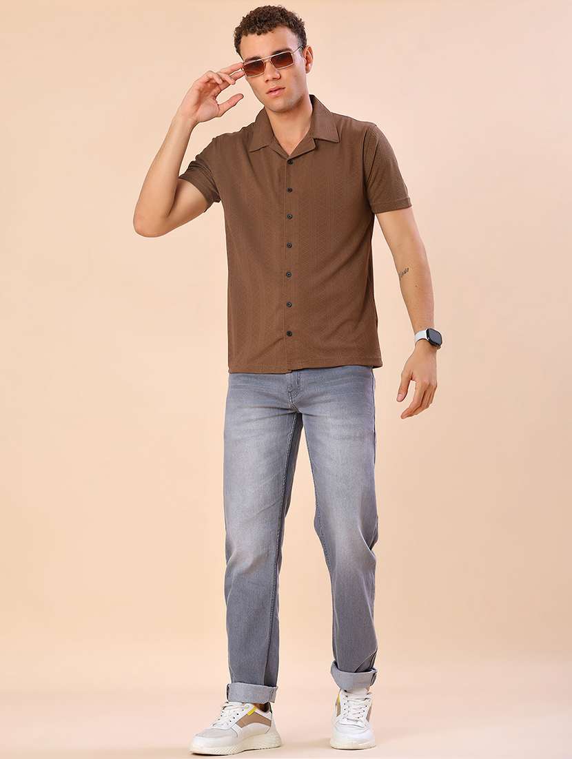 men self design short sleeve regular fit casual shirt - 22054381 -  Standard Image - 4