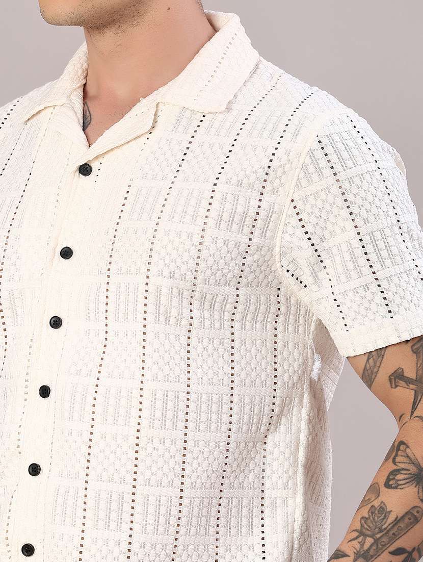 men self design short sleeve regular fit casual shirt - 22054394 -  Standard Image - 4