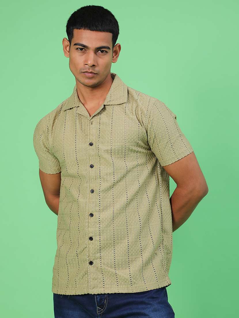 men self design short sleeve regular fit casual shirt - 22054395 -  Standard Image - 1