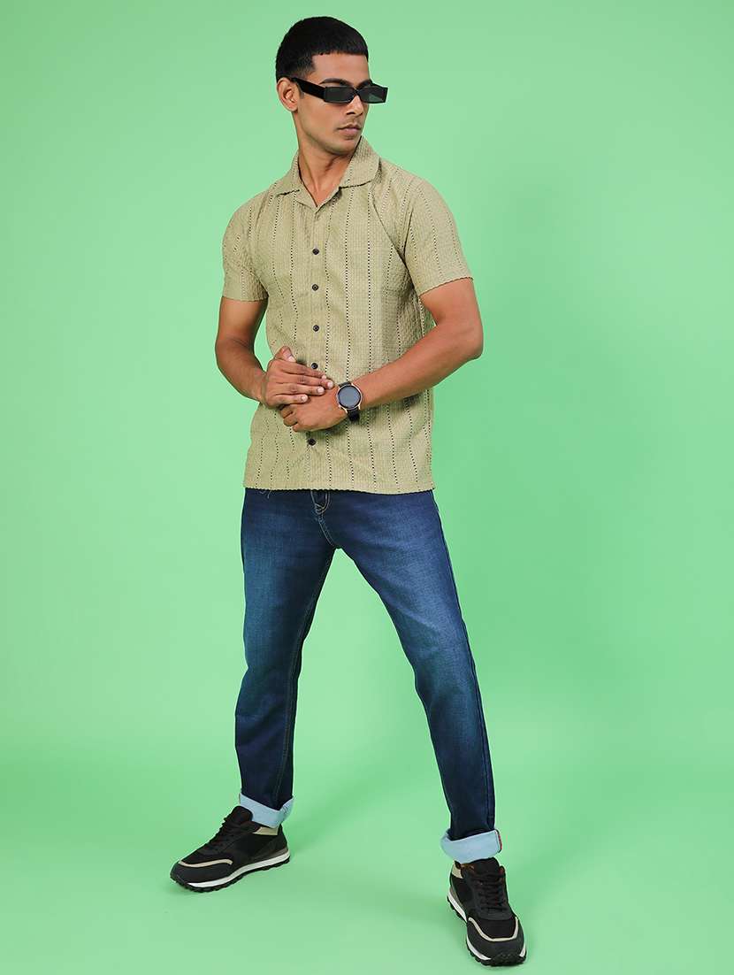 men self design short sleeve regular fit casual shirt - 22054395 -  Standard Image - 4