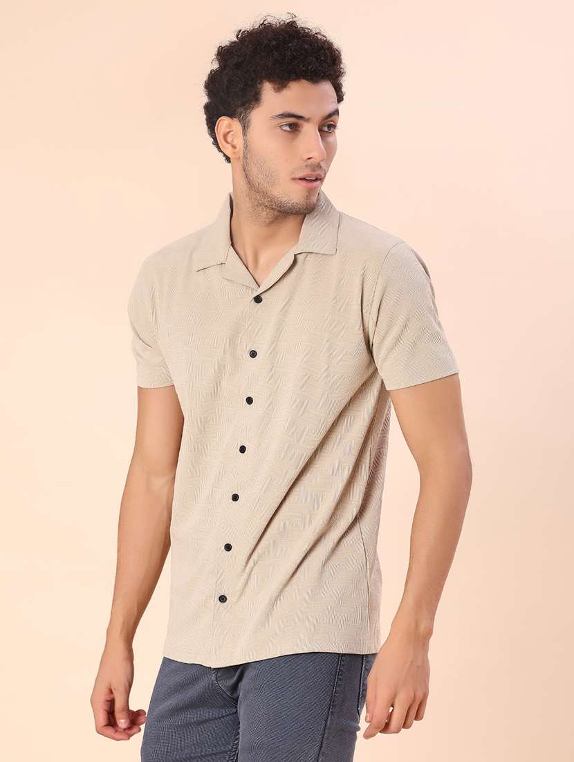 men self design short sleeve regular fit casual shirt - 22054396 -  Standard Image - 1