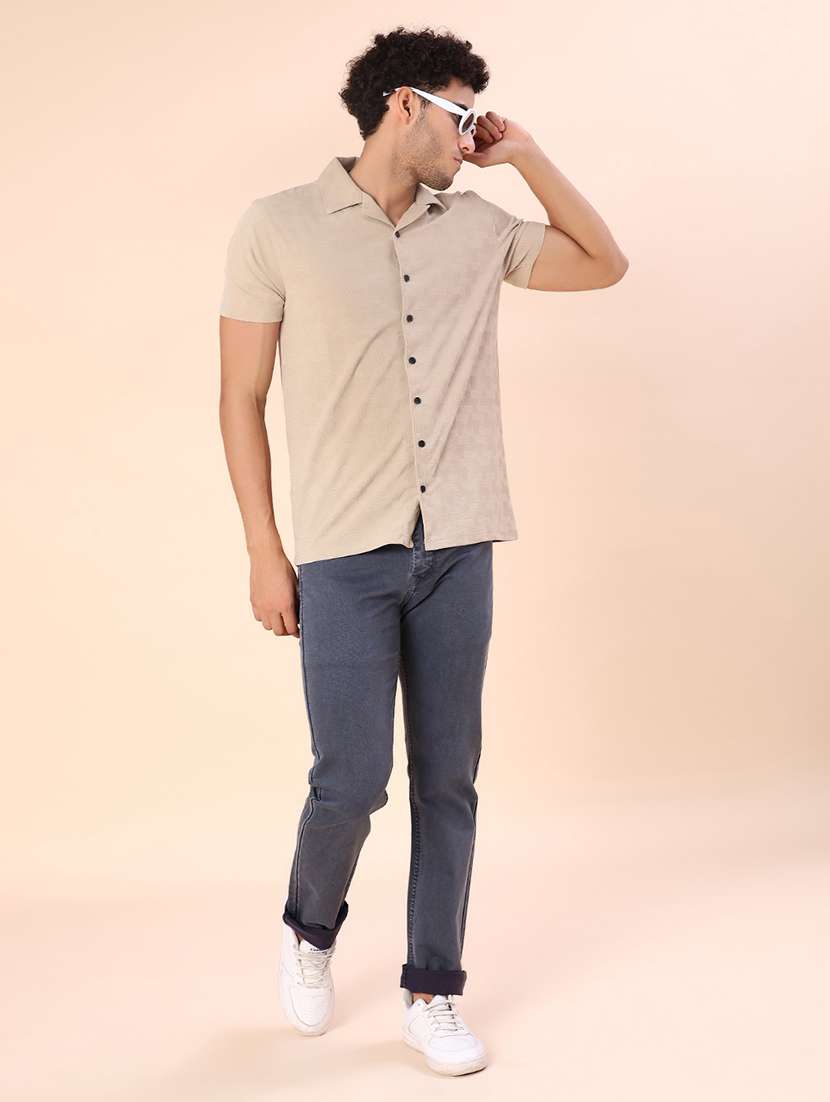 men self design short sleeve regular fit casual shirt - 22054396 -  Standard Image - 4