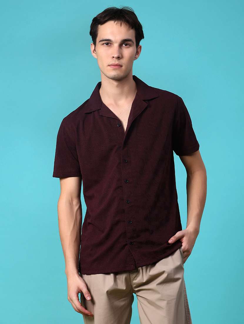 men self design short sleeve regular fit casual shirt - 22054398 -  Standard Image - 1