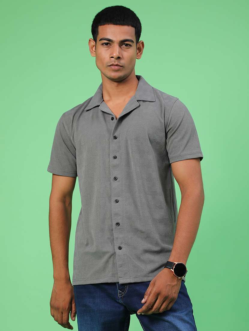 men self design short sleeve regular fit casual shirt - 22054403 -  Standard Image - 1