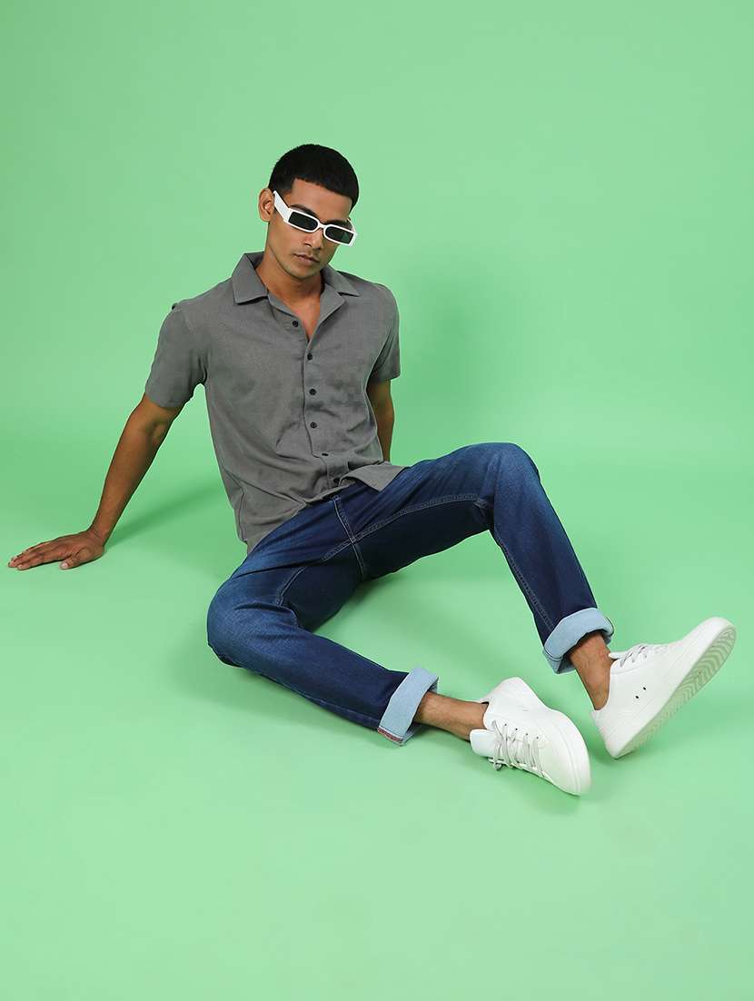 men self design short sleeve regular fit casual shirt - 22054403 -  Standard Image - 4