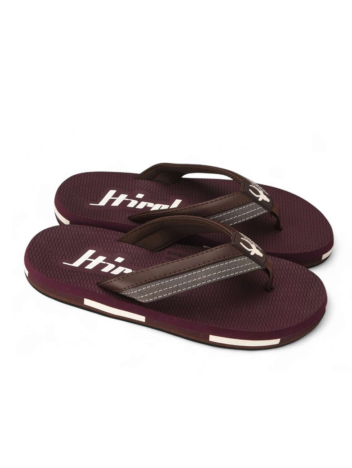 men brown toe separator flip flop - 22054980 -  Standard Image - 1