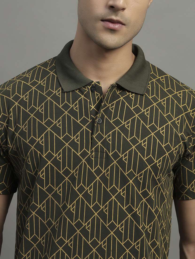 men printed short sleeve regular fit polo t-shirt - 22055000 -  Standard Image - 4