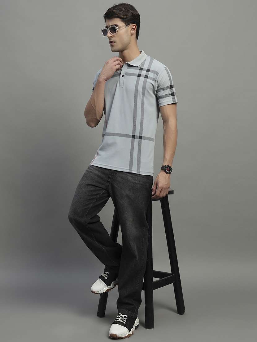 grey cotton blend plain tshirt - 22055003 -  Standard Image - 4
