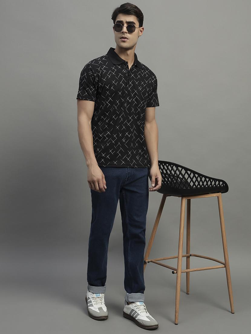 men printed short sleeve regular fit polo t-shirt - 22055007 - Standard Image - 4