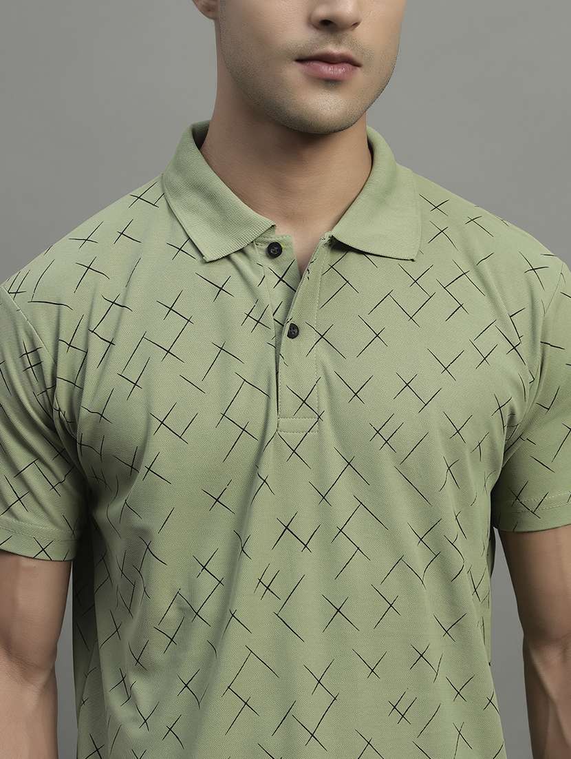 sea green cotton blend all over print tshirt - 22055008 -  Standard Image - 4