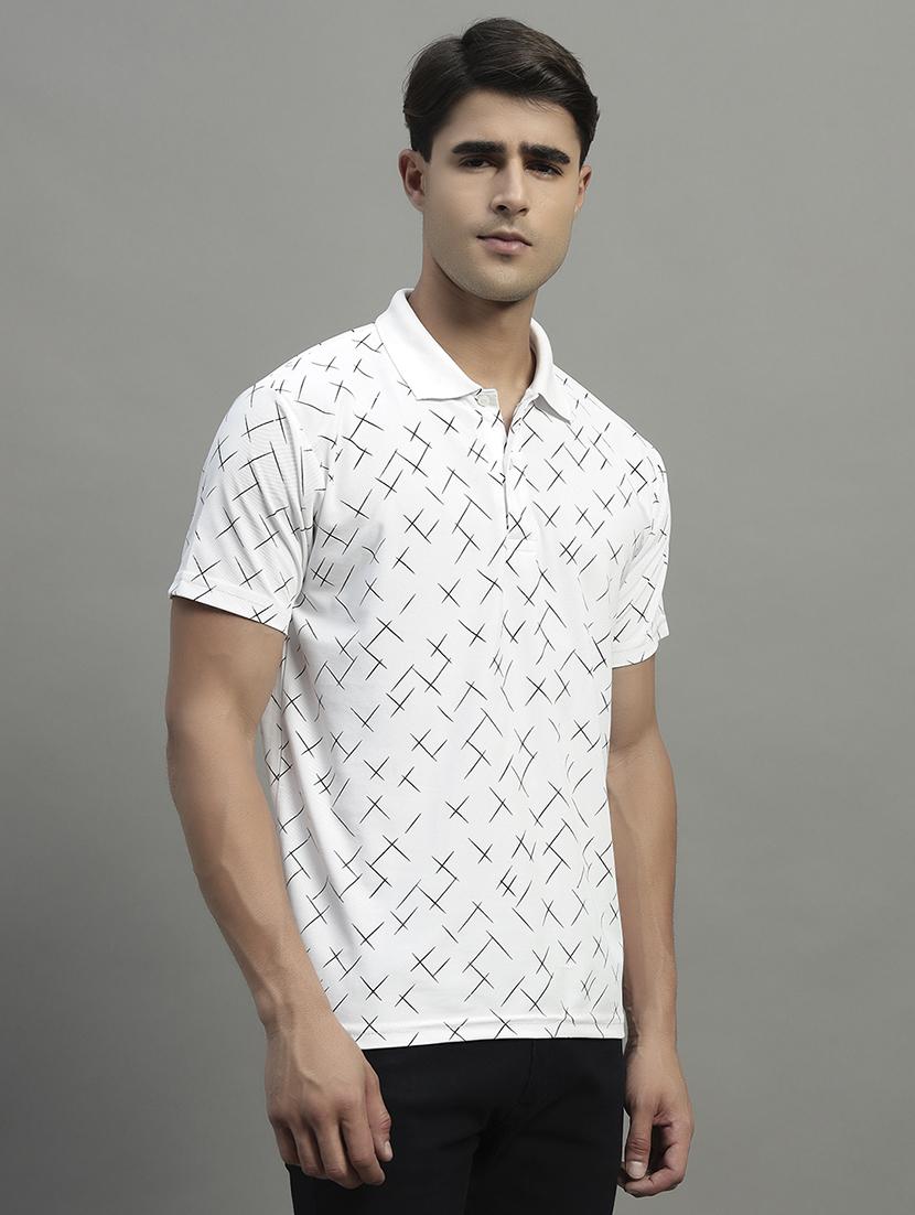 men printed short sleeve regular fit polo t-shirt - 22055009 -  Standard Image - 1